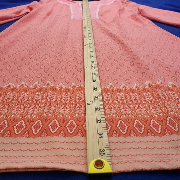 Cabana Life x Talbots Pink Tunic Bathing Suit Cover Up Swim Dress Resortwear L - Picture 7 of 9